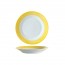 Assiette creuse ronde blanc/jaune 22.5cm - Brush Jaune - Arcoroc
