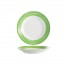 Assiette creuse ronde blanc/vert 22.5cm - Brush Vert - Arcoroc