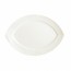 Assiette plate ovale 22,5 x 15cm en porcelaine blanche reliefs géométriques mini-carrés - Satinique - Chef & Sommelier