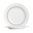 Assiette plate ronde blanche 17.5cm en porcelaine avec motif gris - Ginseng - Chef & Sommelier