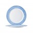 Assiette plate ronde blanc/bleu 19cm - Brush blue - Arcoroc