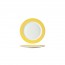 Assiette plate ronde blanc/jaune 19cm - Brush Jaune - Arcoroc