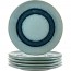 Assiette plate ronde céramique 22,5cm bleu - Matera - Leonardo