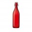 Bouteille en verre 1 L rouge avec bouchon mécanique 8 x 8 x 32 cm - giara - bormioli rocco
