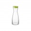 Carafe en verre transparent 1L avec couvercle plastique vert - Ypsilon Brio - Bormioli Rocco