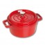 Cocotte ronde 26 cm en fonte émaillée rouge cerise - Vitamines - Staub