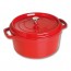 Cocotte ronde 30 cm en fonte émaillée rouge cerise - Vitamines - Staub
