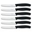 Coffret de 6 couteaux à steak manche ergonomique noir lame dentée arrondie - swissclassic - victorinox
