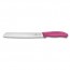 couteau a pain swissclassic - lame 21cm poignee synthétique rose - swissclassic - victorinox
