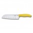 couteau santoku swissclassic lame alveolee au poignet synthetique couleur jaune a usage multiple 17cm - swissclassic - victorinox
