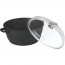 Faitout rond 24cm façon pierre fonte d'aluminium - couvercle verre