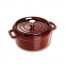 Cocotte ronde 26 cm en fonte émaillée rouge grenadine - Vitamines - Staub