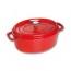 Cocotte ovale 29 cm en fonte émaillée rouge cerise - Vitamines - Staub