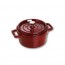 Cocotte ronde 10 cm en fonte émaillée rouge grenadine - Vitamines - Staub