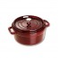 Cocotte ronde 24 cm en fonte émaillée rouge grenadine - Vitamines - Staub