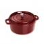 Cocotte ronde 28 cm en fonte émaillée rouge grenadine - Vitamines - Staub