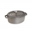 Cocotte ovale 37 cm en fonte émaillée gris graphite - Fondamentales - Staub