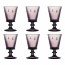 Verre à vin à pied 24cl aubergine - Abeille - Lot de 6
