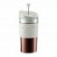 Mug à piston en plastique double paroi 35cl blanc crème - Travel Press - Bodum