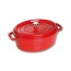 Cocotte ovale 23 cm en fonte émaillée rouge cerise - Vitamines - Staub