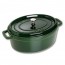 Cocotte ovale 33 cm en fonte émaillée vert basilic - Vitamines - Staub
