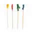 Piques décorations couleurs 6.5 cm assorties bois - AZ Boutique
