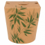 Pot à pâtes 960ml Ø9x10,8cm marron motif feuilles vertes - Lot de 50- Feel Green - AZ Boutique