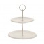 presentoir gateaux 2 niveaux 17x21cm en porcelaine hauteur 24cm buffet cosy & trendy