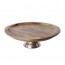 Présentoir à gâteaux rond bois sur pied aluminium 1 niveau 40 x 13 cm - Cosy & Trendy