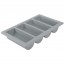 Range-couverts GN 1/1 gris 4 compartiments 53 x 33 x 9.5 cm - Gastronorme - Plastibac