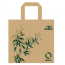 Sac réutilisable 80g/m² 45x20x40 cm toile tissée marron motifs feuilles vertes - Lot de 50 - Feel Green - AZ Boutique