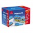 Set de 5 boîtes en verre couvercle plastique bleu - 3 rectangulaires, 1 carrée, 1 ronde - Frigoverre - Bormioli Rocco