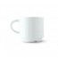 Tasse à café empilable 18cl avec anse en porcelaine blanche reliefs géométriques mini-carrés - Satinique - Chef & Sommelier