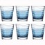 Verre à eau forme basse motifs rayures bleu 25cl - Lot de 6 - Vario Struttura - Leonardo 