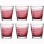 Verre à eau forme basse motifs rayures rouge 25cl - Lot de 6 - Vario Struttura - Leonardo 